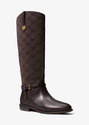 michael kors beverly quited suede and leather riding boot