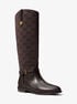 michael kors beverly quited suede and leather riding boot