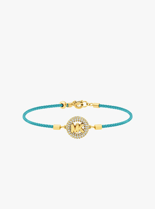 Pavé Gold-Tone Logo Corded Bracelet, DENIM | Michael Kors KSA