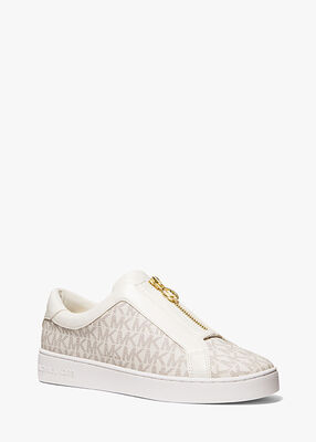 michael kors keaton signature logo zip up sneaker