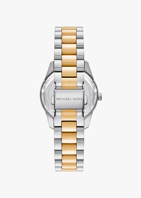 michael kors ساعة ليكسينغتون بافيه ثنائية اللون