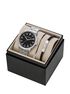 Oversized Wolfe Silver-Tone Watch and Bracelet Set michael kors oversized wolfe silver tone watch and bracelet set