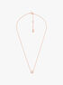 michael kors rose gold plated sterling silver pav  logo necklace earring set