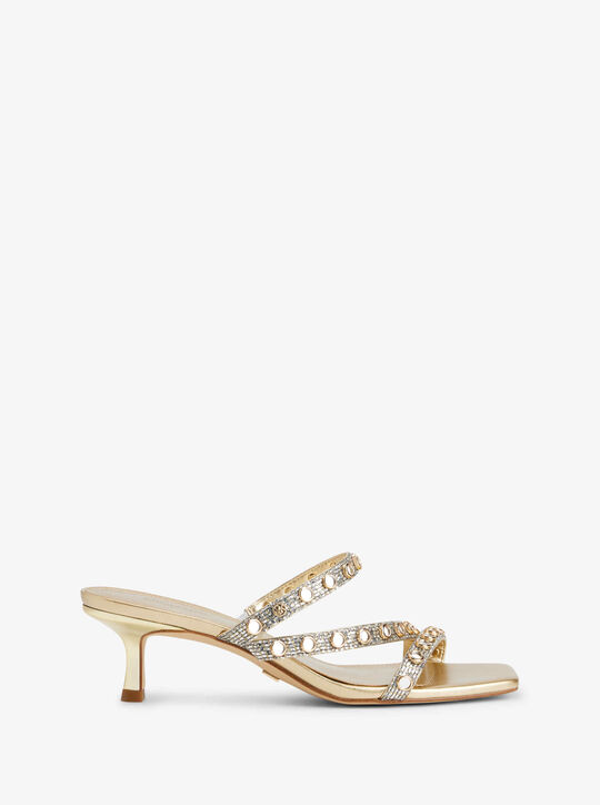 michael kors صندل سيليا شبكي بسلسلة لامعة ومزخرف