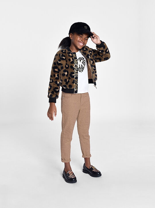 michael kors heart logo stretch cotton long sleeve t shirt