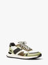 michael kors miles color block signature logo and mesh trainer