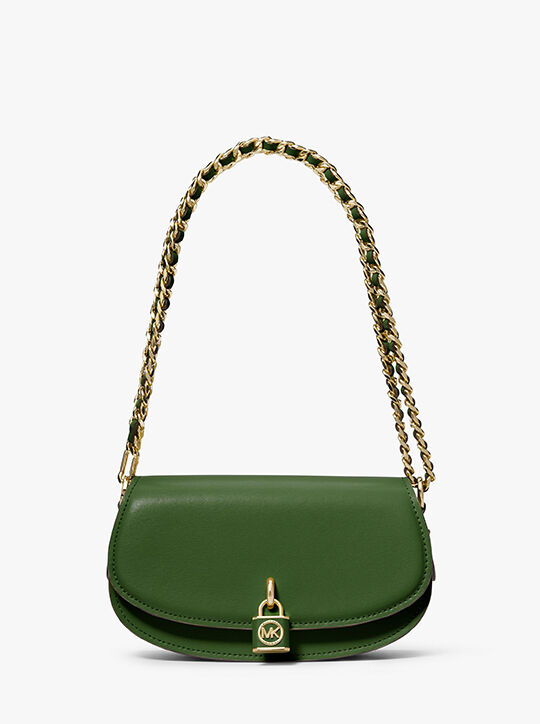 Mila Small Leather Shoulder Bag, AMAZON GREEN Michael Kors KSA - Main Image