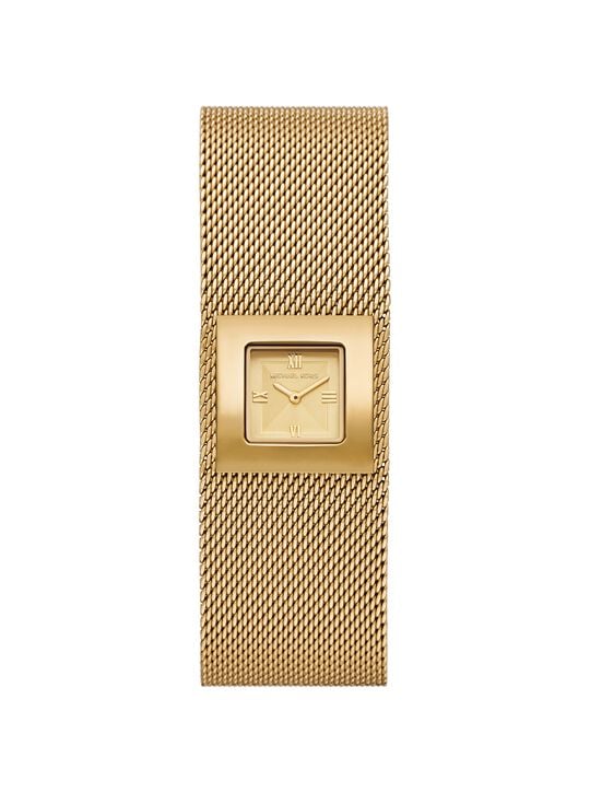 Petite Georgie Gold-Tone Mesh Watch michael kors petite georgie gold tone mesh watch