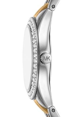 michael kors harlowe pav  two tone watch