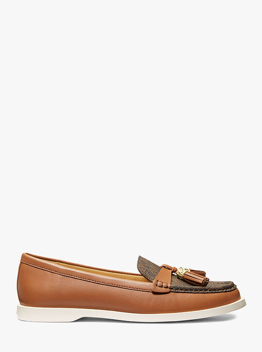 michael kors kiernan leather and signature logo loafer