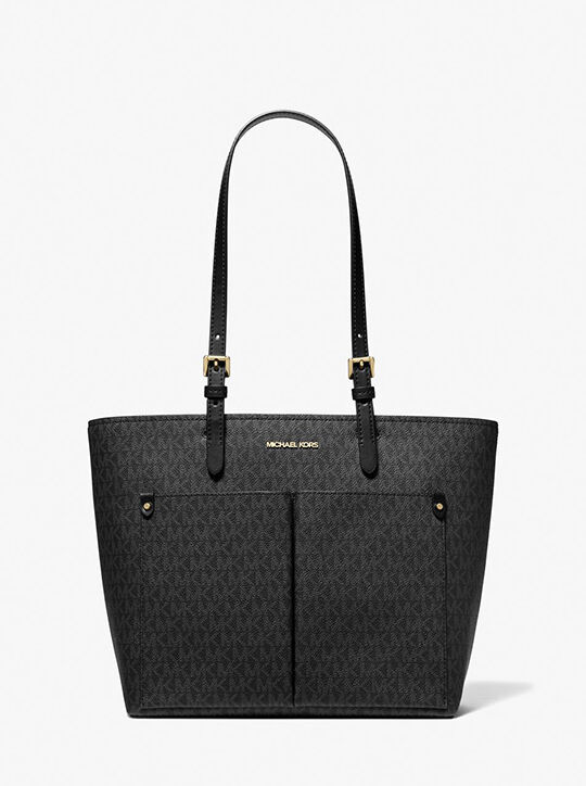 michael kors jet set medium logo pocket tote bag