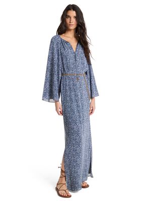 michael kors floral print v neck kaftan