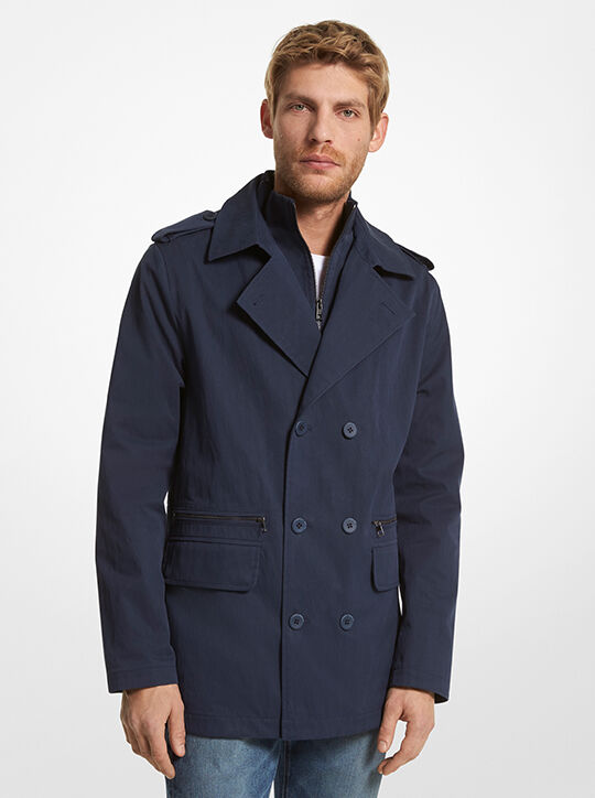 michael kors cotton blend twill peacoat