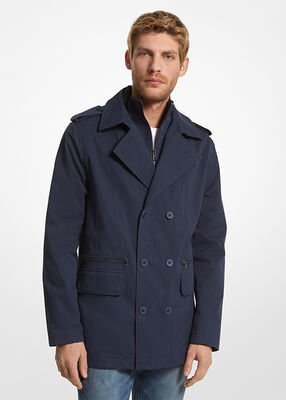 Cotton Blend Twill Peacoat
