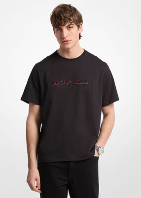 michael kors logo embossed cotton jersey t shirt