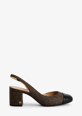 michael kors perla flex signature logo slingback pumps