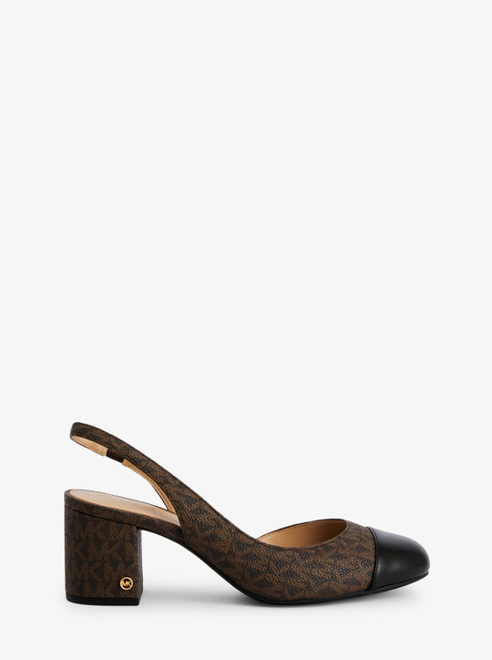 michael kors perla flex signature logo slingback pumps