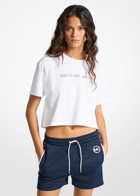 michael kors logo embossed cotton t shirt