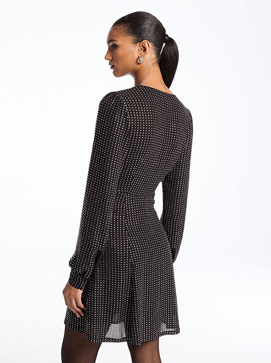 michael kors rhinestone georgette dress