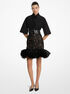 Hand-Embroidered Floral Lace and Fringe Skirt michael kors hand embroidered floral lace and fringe skirt