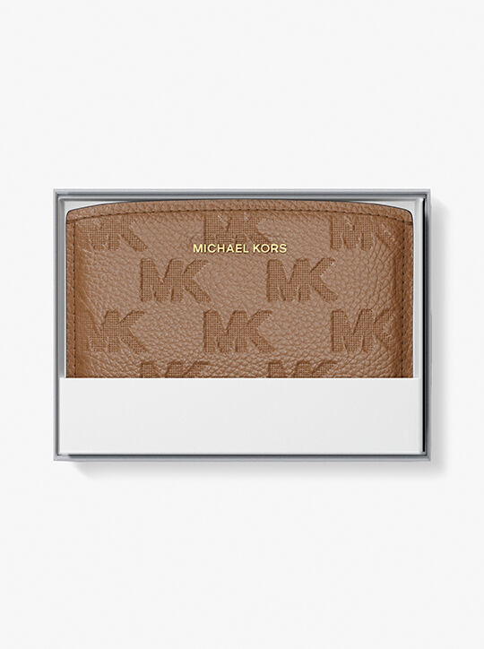 michael kors bryant medium logo embossed leather wallet
