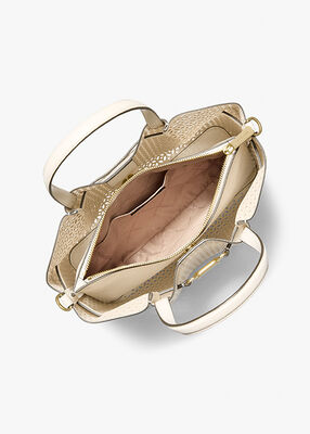 michael kors carson medium floral laser cut satchel