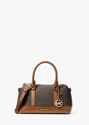 michael kors andie small signature logo satchel