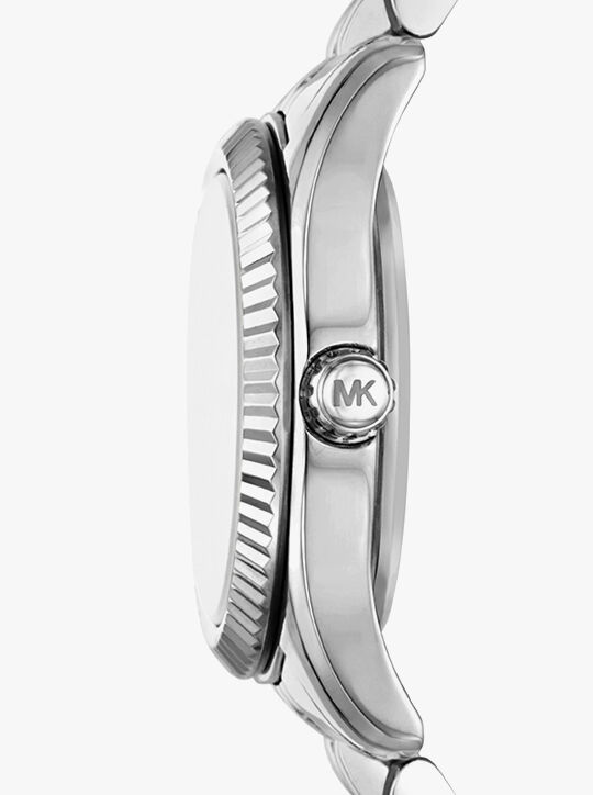 michael kors lexington pav  silver tone watch