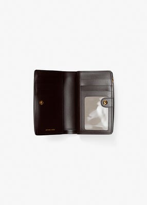 michael kors bryant medium logo embossed leather wallet