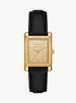 michael kors essex gold tone and crocodile embossed leather watch