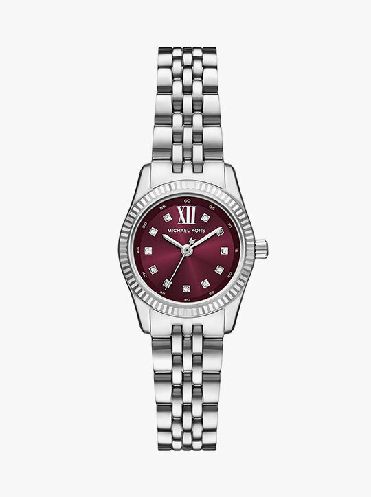 michael kors lexington pav  silver tone watch