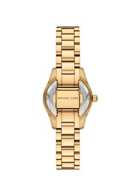 michael kors lexington brushed gold tone watch gift set