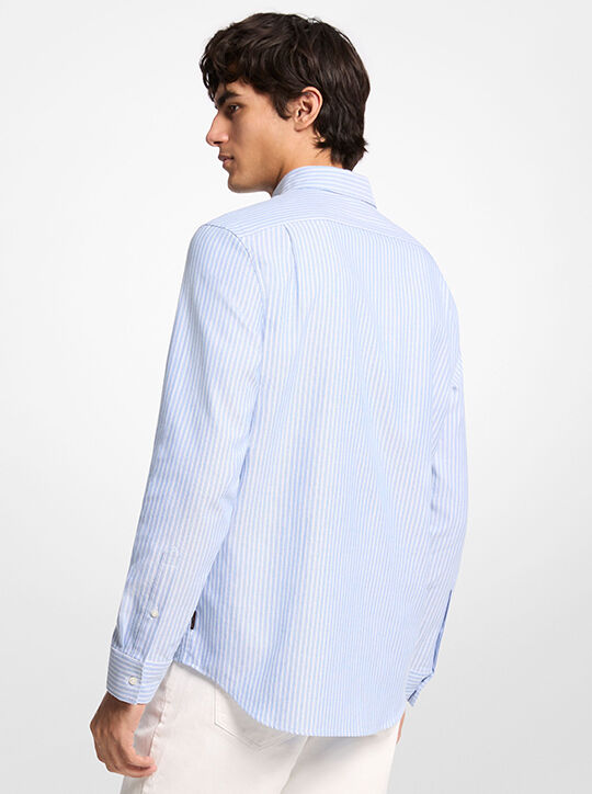 michael kors classic fit striped cotton shirt