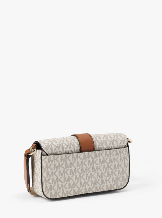 michael kors greenwich extra small logo and faux leather sling crossbody bag