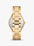 michael kors slim runway gold tone curb link watch