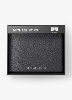michael kors hudson pebbled leather slim billfold wallet