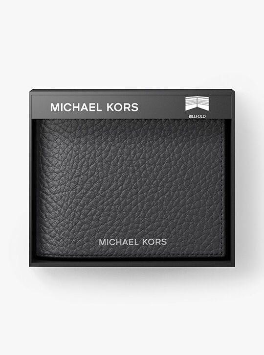 michael kors hudson pebbled leather slim billfold wallet