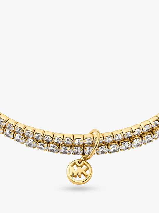 michael kors precious metal plated brass double wrap tennis bracelet