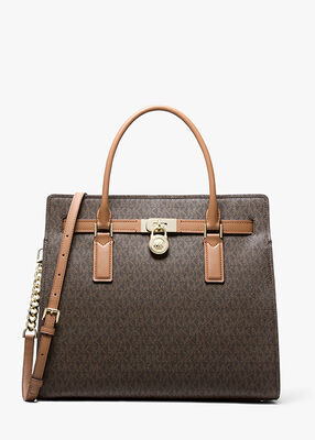 michael kors hamilton moderne large signature logo satchel