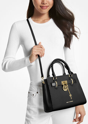 michael kors hamilton small leather satchel