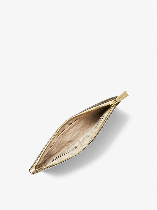 michael kors سوار جلدي معدني كبير مرصع بالحصى