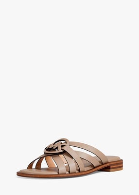 michael kors erika leather slide sandal