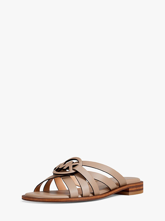 Erika Leather Slide Sandal michael kors erika leather slide sandal