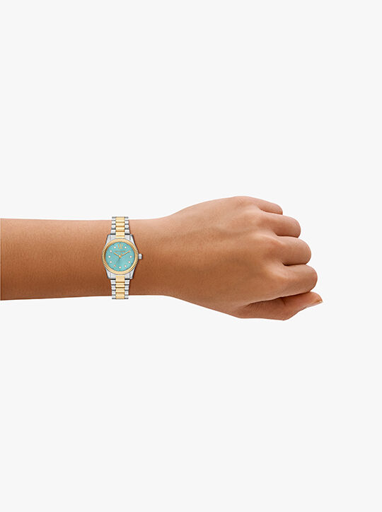 Michael Kors Lexington Three-Hand Two-Tone Stainless Steel Watch michael kors lexington three hand two tone stainless steel watch