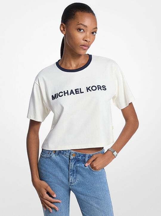 michael kors appliqu d cotton t shirt
