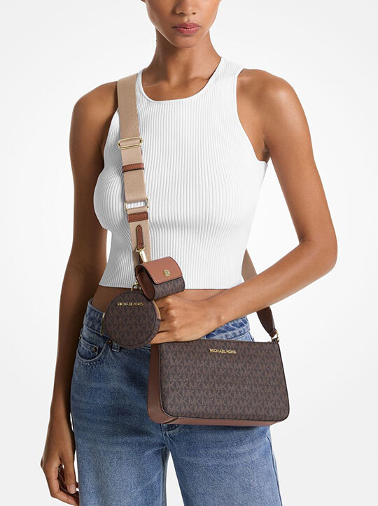 michael kors jet set logo crossbody bag with case for apple airpods pro