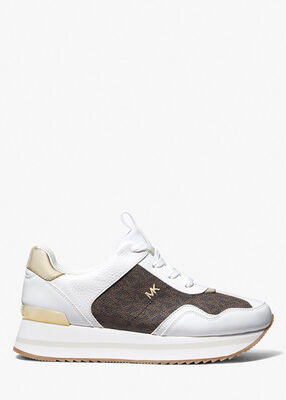 michael kors raina signature logo platform trainer