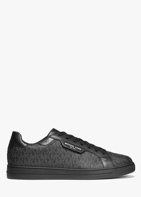 michael kors keating logo and leather sneaker
