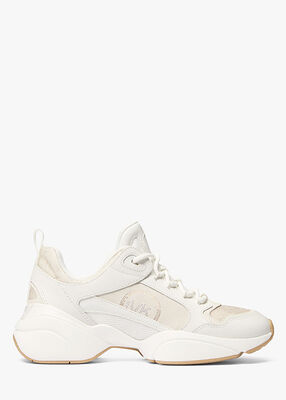 michael kors bowie leather and mesh trainer