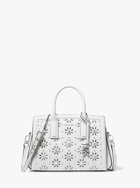 michael kors حقيبة ليلى الصغيرة من الجلد المزخرف والمقطع بالليزر
